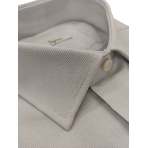 Camicia twill collo italiano grigio